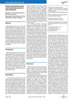 Meckel's Diverticulitis Causing Small Bowel Obstruction by a Novel