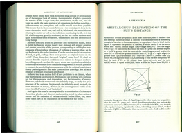 Aristarchus' Derivation of the Sun's Distance