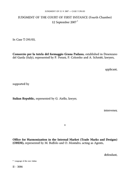 JUDGMENT of the COURT of FIRST INSTANCE (Fourth Chamber) 12 September 2007 *