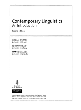 Contemporary Linguistics an Introduction