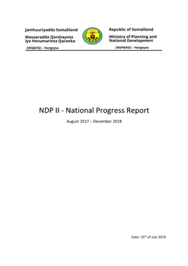 NDP II - National Progress Report