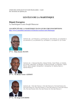 LES ÉLUS DE LA MARTINIQUE Député Européen