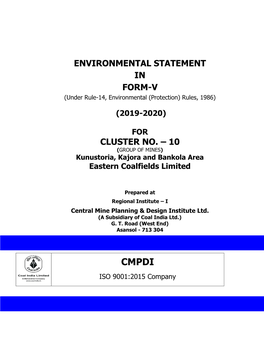 Environmental Statement in Form-V Cluster No. – 10