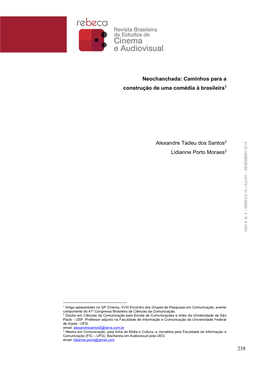 Caminhos Para a Construção De Uma Comédia À Brasileira1 Alexandre