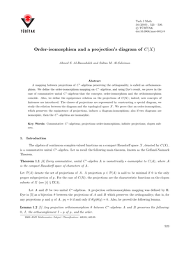 Order-Isomorphism and a Projection's Diagram of C(X)