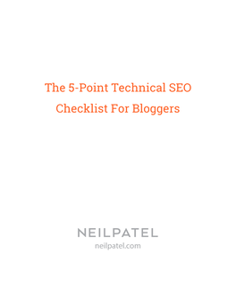 The 5-Point Technical SEO Checklist for Bloggers