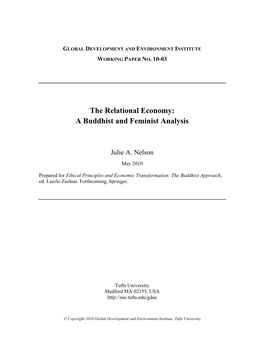 The Relational Economy: a Buddhist and Feminist Analysis