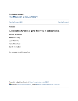 Accelerating Functional Gene Discovery in Osteoarthritis