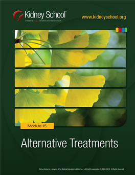 Module 15 – Alternative Treatments