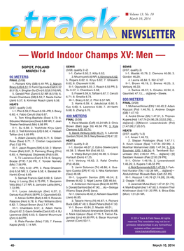 — World Indoor Champs XV: Men —