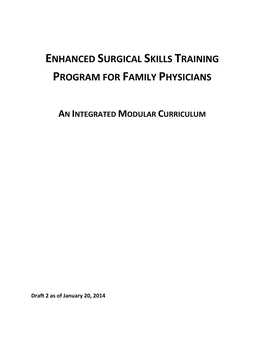 Enhanced Surgical Skills Training Program for Family Physicians