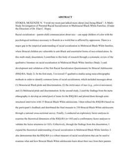 I Wish My Mom Just Talked More About [Me] Being Black”: a Multi- Study Investigation of Parental Racial Socialization in Multiracial Black-White Families