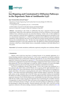 Ion Hopping and Constrained Li Diffusion Pathways in the Superionic State of Antiﬂuorite Li2o