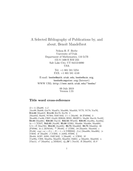 A Selected Bibliography of Publications By, and About, Benoˆıt Mandelbrot