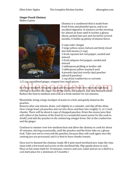 Ginger Peach Chutney Recipe