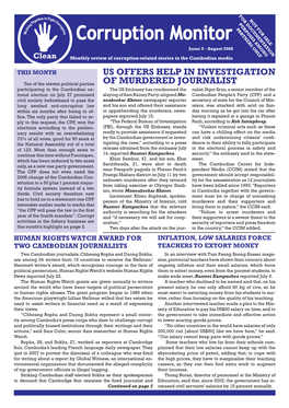 Corruption Monitor Issue 9 - August 2008 Clean Monthly Review of Corruption-Related Stories in the Cambodian Media