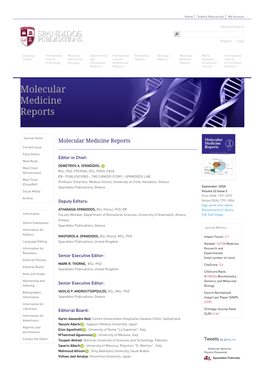 Molecular Medicine Reports