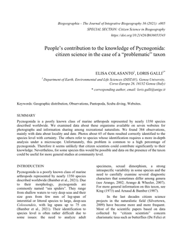 Citizen Science in the Case of a “Problematic” Taxon