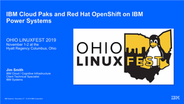 IBM Cloud Paks and Red Hat Openshift on IBM Power Systems