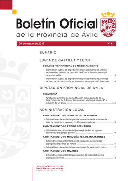 Junta De Castilla Y León Diputación Provincial De