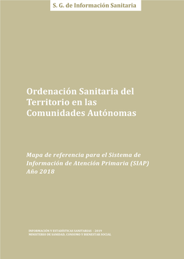 Ordenación Sanitaria Del Territorio En Las Comunidades Autónomas