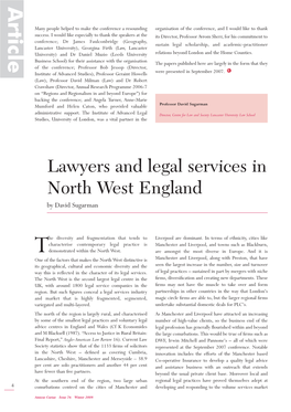 Lawyers and Legal Services in North West England by David Sugarman