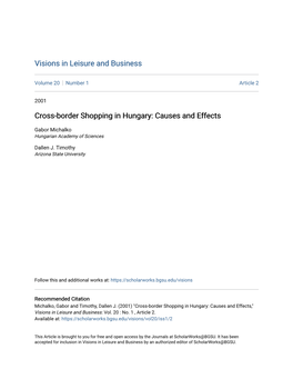 Cross-Border Shopping in Hungary: Causes and Effects