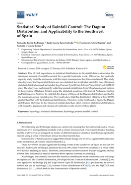 Statistical Study of Rainfall Control: the Dagum Distribution and Applicability to the Southwest of Spain