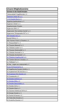 Unsere Mitgliedsvereine Vereine in Der Stadt Dresden "Johannstädter" Angelfreunde E