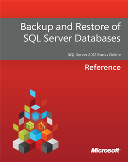 Backup and Restore of SQL Server Databases SQL Server 2012 Books Online