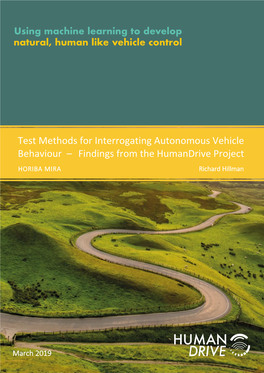 Test Methods for Interrogating Autonomous Vehicle Behaviour – Findings from the Humandrive Project