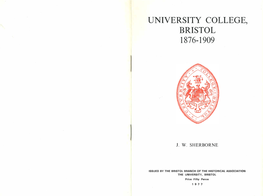 University College, Bristol 1876-1909