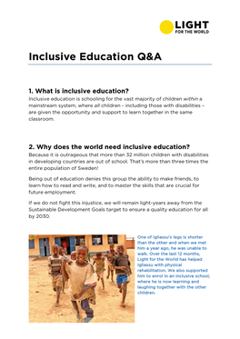 Inclusive Education Q&A