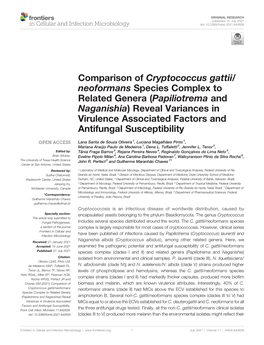 Comparison of Cryptococcus Gattii/Neoformans