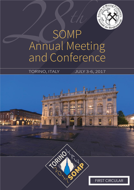 SOMP Annual Meeting and Conference to Be Held in Torino from July 3Rd Through July 6Th, 2017