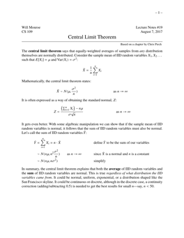 Central Limit Theorem