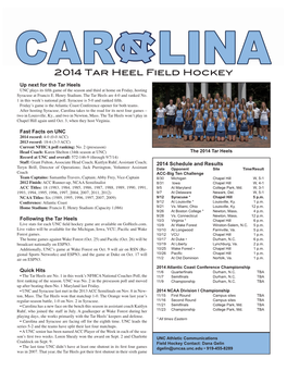 2014 Tar Heel Field Hockey