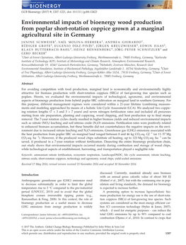 Environmental Impacts of Bioenergy Wood Production from Poplar Short&