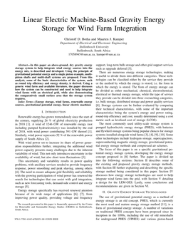 Linear Electric Machine-Based Gravity Energy Storage for Wind Farm Integration
