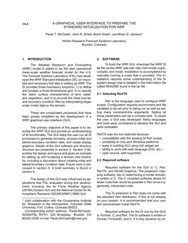 A Graphical User Interface to Prepare the Standard Initialization for Wrf