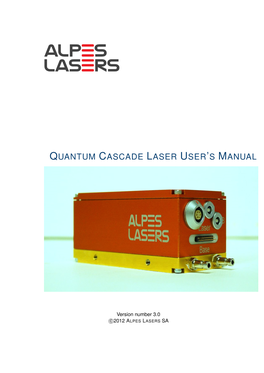 Quantum Cascade Laser User's Manual