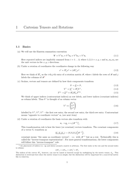 1 Cartesian Tensors and Rotations