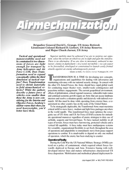 AIRMECHANIZATION Cused on Sending Troops to Stored Equipment Sites to Support a Defen- Sive Doctrine