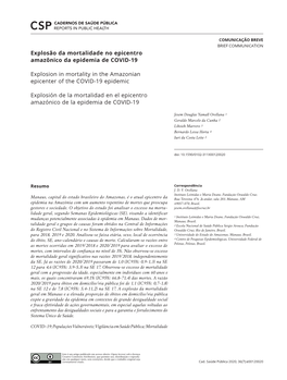 Explosion in Mortality in the Amazonian Epicenter of the COVID-19 Epidemic