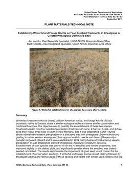 Establishing Winterfat and Forage Kochia on Four Seedbed Treatments in Cheatgrass Or Crested Wheatgrass Dominated Sites