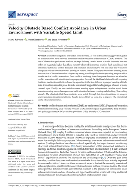 Velocity Obstacle Based Conflict Avoidance in Urban Environment