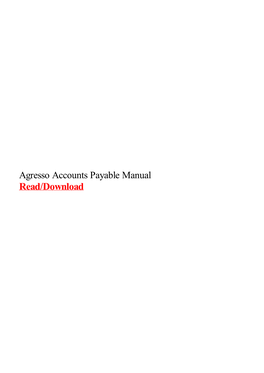 Agresso Accounts Payable Manual.Pdf