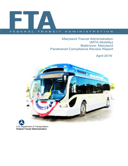 (MTA Mobility) Baltimore, Maryland Paratransit Compliance Review Report