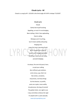 Clouds Lyrics - NF