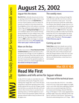 August 25, 2002 Jaguar Hits the Stores the Weekly News